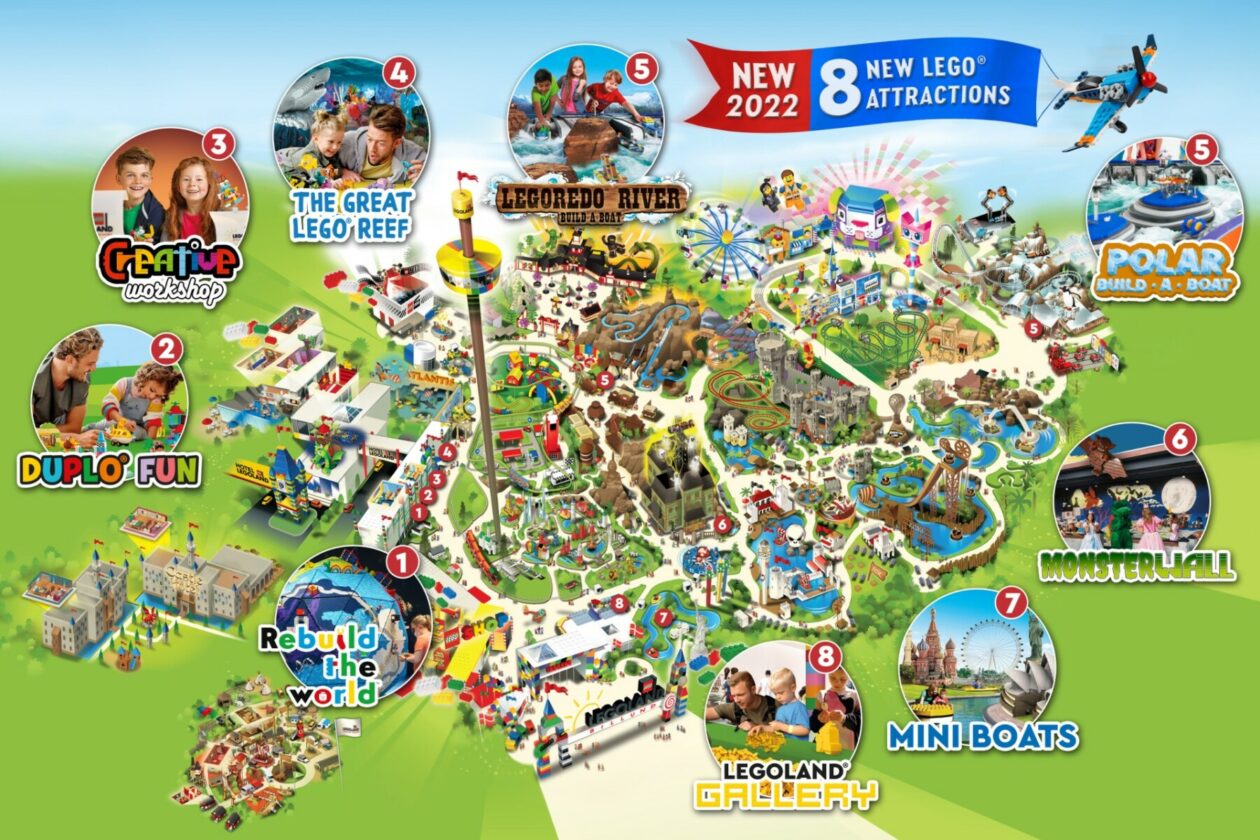 Mapa Legolandu w Billund