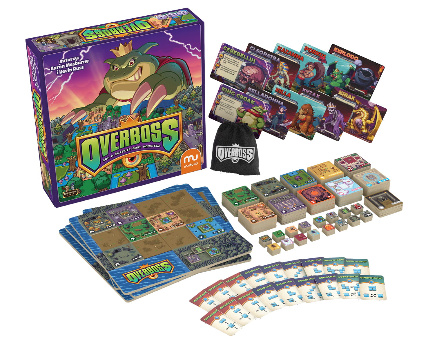 Overboss - gra planszowa wydawnictwa Muduko. Pudełko i jego zawartość.